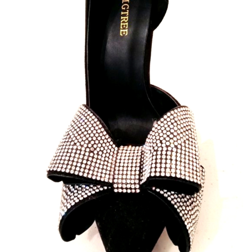 🎁 FREE GIFT IS INCLUDED 🎁 NEW 3D Rhinestones Bow High Heels Women Shoes - Picture 7 of 16